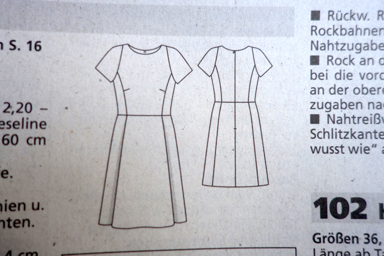 Schnittmusterzeichnung Kleid 101 aus der BurdaStyle 2/2014
